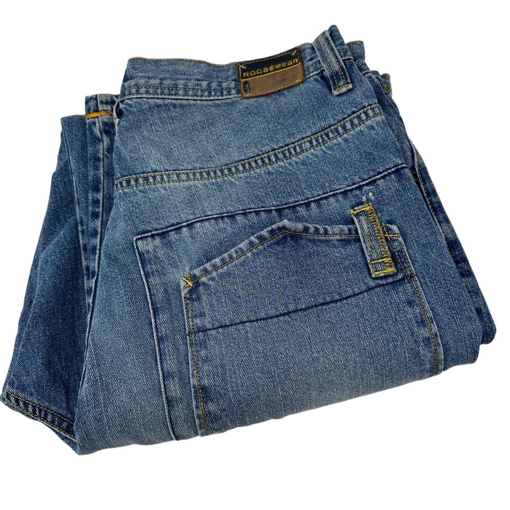 ROCAWEAR Vintage Denim Jeans‎ Upside Down Pockets Hip Hop Y2K JNCO style 36x34